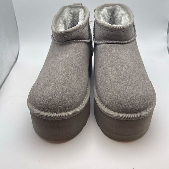 CUSHIONAIRE Hippy Women’s Platform Ankle Boots – Genuine Suede, Faux Fur Lining - Picture 2 of 7